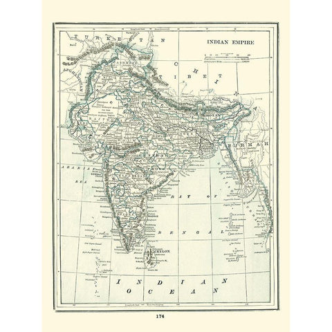 Indian Empire Asia Sri Lanka - Rathbun 1893 Gold Ornate Wood Framed Art Print with Double Matting by Rathbun
