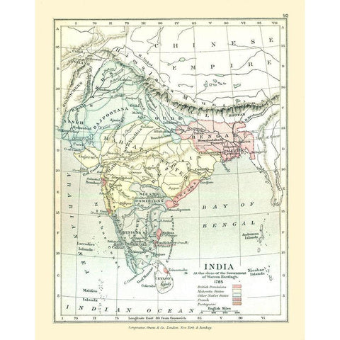 India 1785 - Gardiner 1902 White Modern Wood Framed Art Print by Gardiner