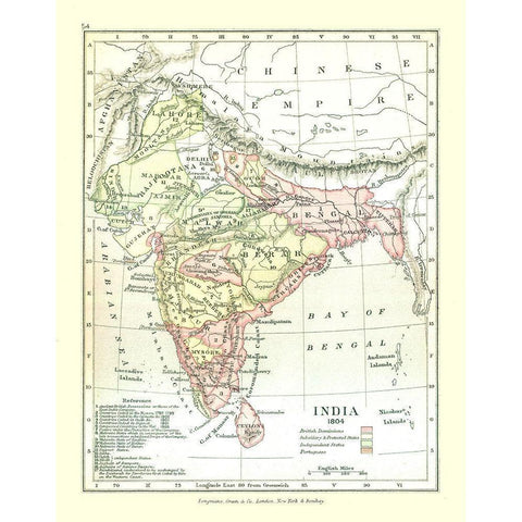 India 1804 - Gardiner 1902 Gold Ornate Wood Framed Art Print with Double Matting by Gardiner