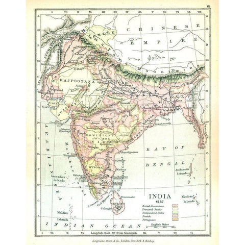 India 1857 - Gardiner 1902 White Modern Wood Framed Art Print by Gardiner