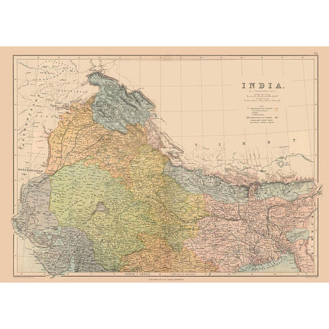 Northwest India - Black 1867 White Modern Wood Framed Art Print by Black