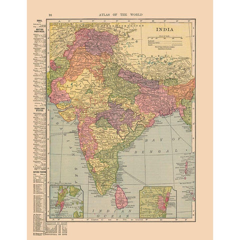 India - Hammond 1910 Black Modern Wood Framed Art Print with Double Matting by Hammond