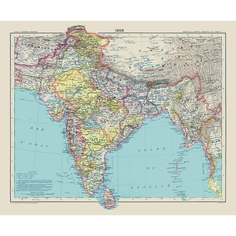 Asia India Sri Lanka Indonesia - Schrader 1908 Black Modern Wood Framed Art Print with Double Matting by Schrader