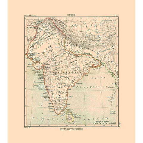 India - Perthes 1896 Black Modern Wood Framed Art Print by Perthes