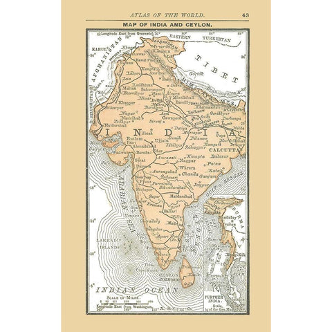 Ceylon India Sri Lanka Asia - Alden 1886 White Modern Wood Framed Art Print by Alden