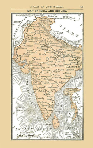 Ceylon India Sri Lanka Asia - Alden 1886 White Modern Wood Framed Art Print with Double Matting by Alden