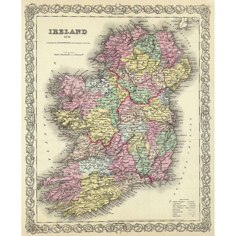 Ireland - Colton 1856 White Modern Wood Framed Art Print by Colton