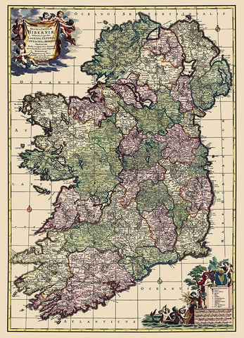 Ireland - Schenk 1710 White Modern Wood Framed Art Print with Double Matting by Schenk