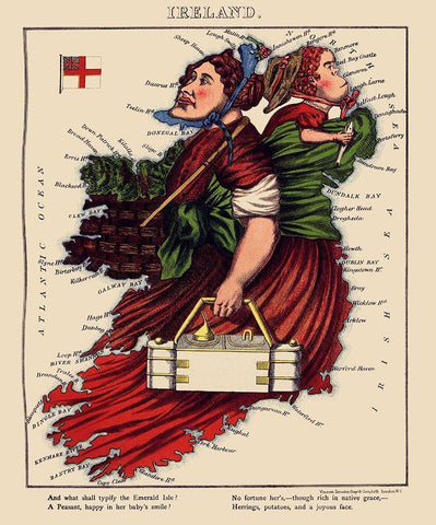 Ireland - Lancaster 1869 Black Ornate Wood Framed Art Print with Double Matting by Lancaster