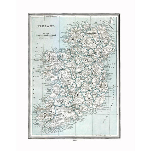 Ireland - Rathbun 1893 Black Modern Wood Framed Art Print by Rathbun