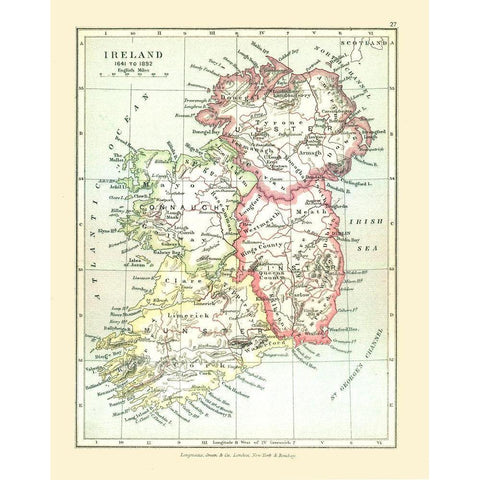 Ireland 1641 - Gardiner 1902 Black Modern Wood Framed Art Print by Gardiner