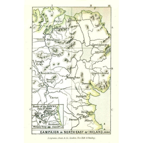 Campaign Ireland 1690 - Gardiner 1902 Black Modern Wood Framed Art Print by Gardiner