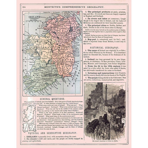 Ireland - Monteith 1882 White Modern Wood Framed Art Print by Monteith