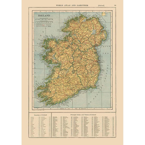 Ireland - Reynold 1921 White Modern Wood Framed Art Print by Reynold