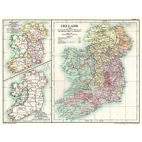 Ireland 1641 - Poole 1902 White Modern Wood Framed Art Print by Poole