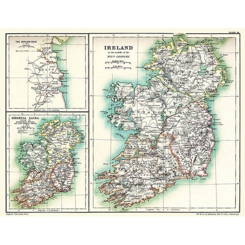 Ireland 16th Century - Poole 1902 Black Modern Wood Framed Art Print with Double Matting by Poole