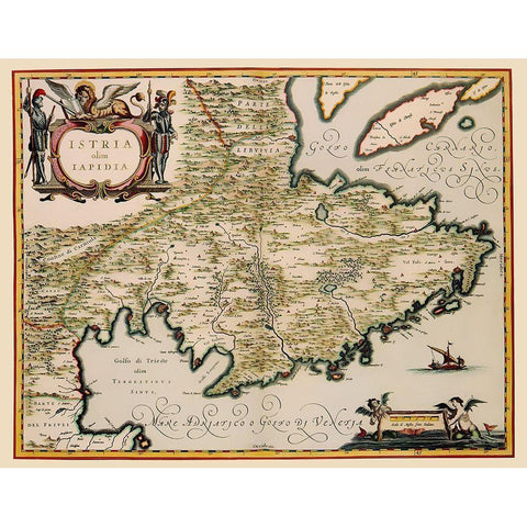 Mediterranean Istria Croatia Slovenia Italy White Modern Wood Framed Art Print by Blaeu