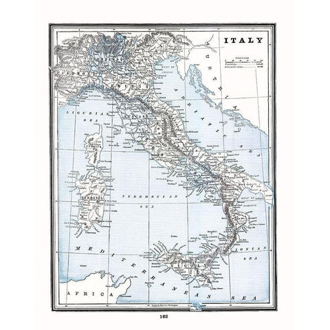 Italy - Rathbun 1893 White Modern Wood Framed Art Print by Rathbun