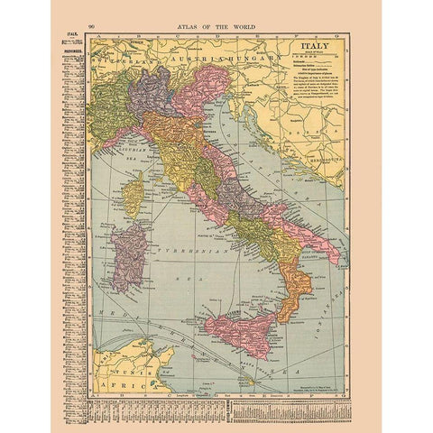 Italy - Hammond 1910 Black Modern Wood Framed Art Print with Double Matting by Hammond