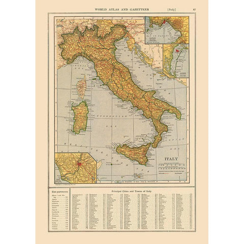 Italy - Reynold 1921 Black Modern Wood Framed Art Print with Double Matting by Reynold