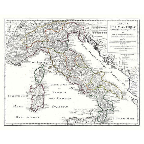 Ancient Italy - De Lisle 1731 White Modern Wood Framed Art Print by De L''isle