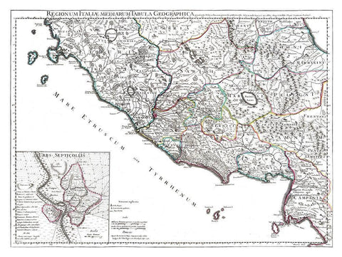 West Italy -De Lisle 1731 Black Ornate Wood Framed Art Print with Double Matting by De L''isle