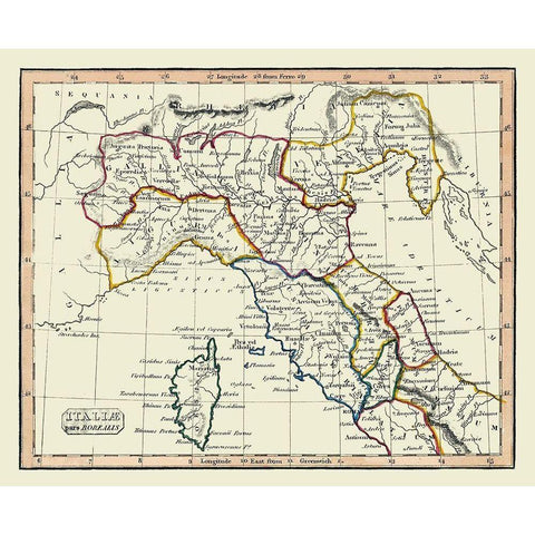 Ancient Northern Italy - Fenner 1830 Gold Ornate Wood Framed Art Print with Double Matting by Fenner