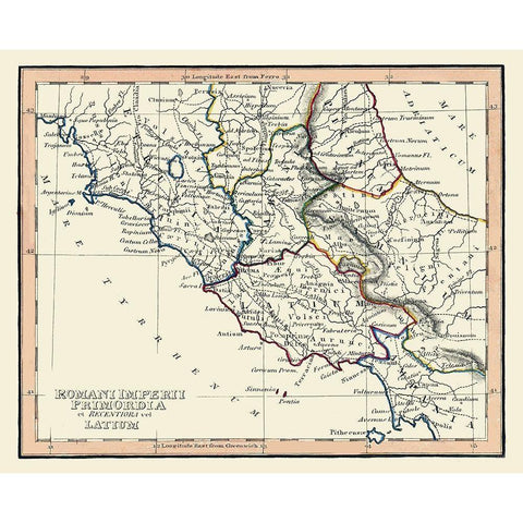 Roman Empire Central Italy - Fenner 1830 Black Modern Wood Framed Art Print with Double Matting by Fenner