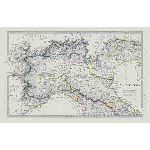 Northern Ancient Italy - Chapman 1830 Gold Ornate Wood Framed Art Print with Double Matting by Chapman