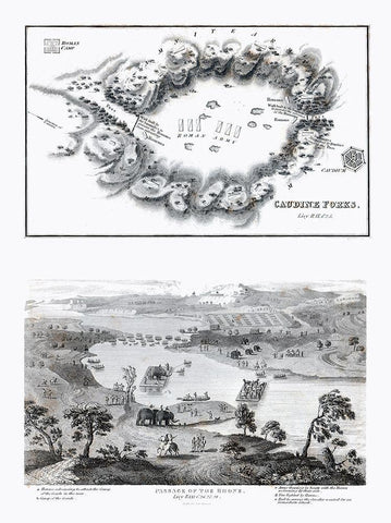 Battle of the Caudine Forks - Oxford 1828 White Modern Wood Framed Art Print with Double Matting by Unknown