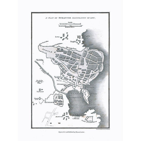 Syracuse Italy - Oxford 1828 White Modern Wood Framed Art Print by Oxford