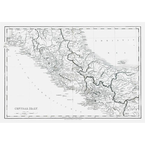 Central Italy - Oxford 1828 Black Modern Wood Framed Art Print with Double Matting by Oxford