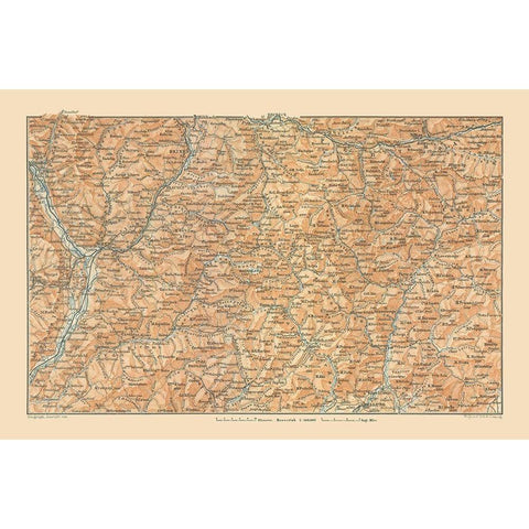 Northeastern Italy - Baedeker 1910 Gold Ornate Wood Framed Art Print with Double Matting by Baedeker