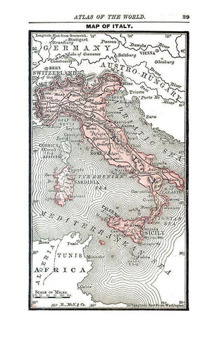 Italy - Alden 1886 Black Ornate Wood Framed Art Print with Double Matting by Alden