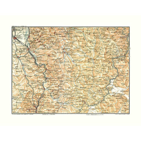 Northwest Italy - Bertarelli 1914 Black Modern Wood Framed Art Print by Bertarelli