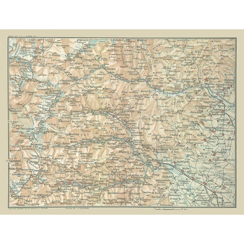 Metropolitan City Turin Italy - Bertarelli 1914 White Modern Wood Framed Art Print by Bertarelli