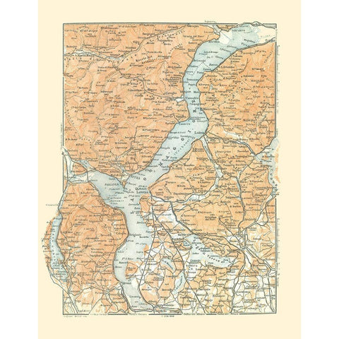 Lake Maggiore Italy - Bertarelli 1914 White Modern Wood Framed Art Print by Bertarelli