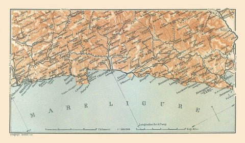 Ligurian Sea Genova La Spezia Italy White Modern Wood Framed Art Print with Double Matting by Bertarelli