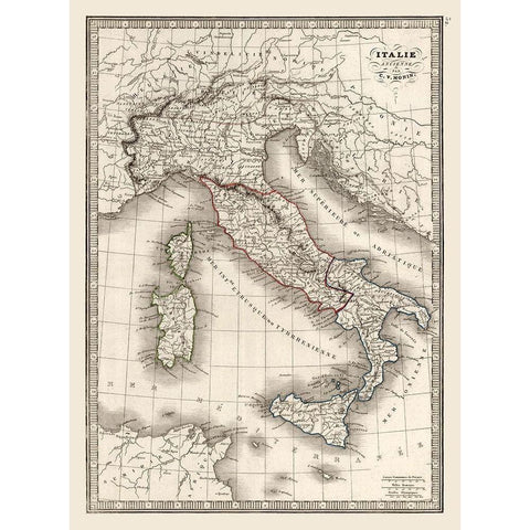 Ancient Italy - Monin 1839 White Modern Wood Framed Art Print by Monin