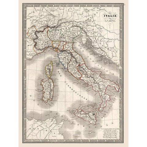 Italy - Monin 1839 Gold Ornate Wood Framed Art Print with Double Matting by Monin