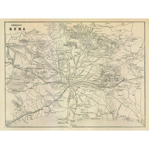 Roma Italy - Castro 1870  Gold Ornate Wood Framed Art Print with Double Matting by Castro