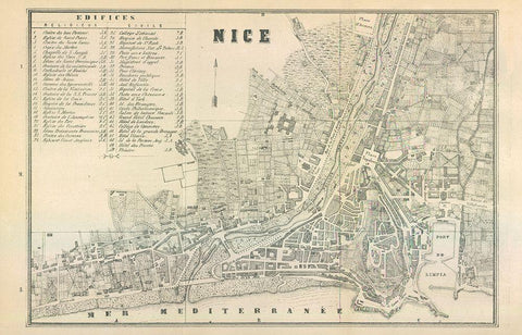 Nice Italy - Castro 1870  White Modern Wood Framed Art Print with Double Matting by Castro