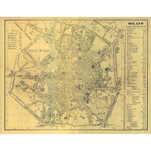 Milano Italy - Muggiani 1865  Black Modern Wood Framed Art Print with Double Matting by Muggiani