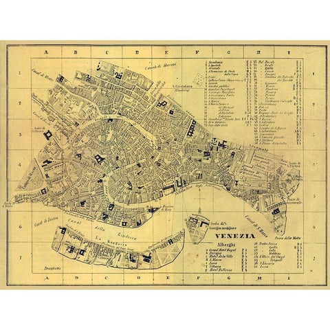 Venezia Italy - Castro 1870  White Modern Wood Framed Art Print by Castro