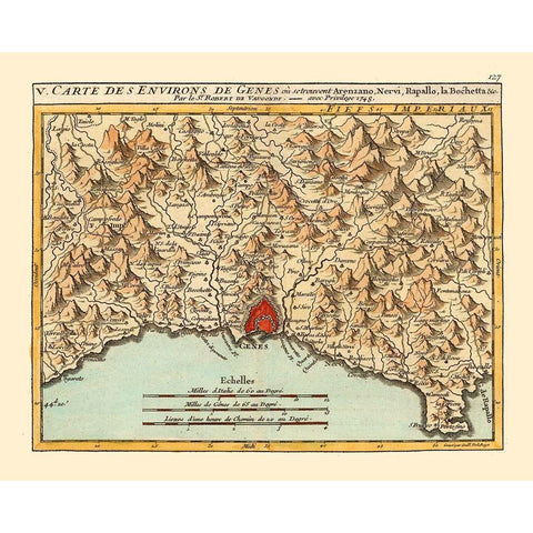 Genoa Environs Italy - Robert 1748  Black Modern Wood Framed Art Print with Double Matting by Robert