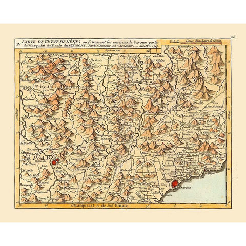 Savona Environs Italy - Robert 1748  Gold Ornate Wood Framed Art Print with Double Matting by Robert