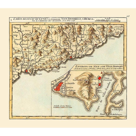 Imperia Genoa Province France - Robert 1748  Black Modern Wood Framed Art Print with Double Matting by Robert