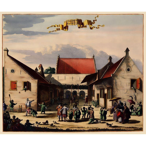 Jakarta Orphanage Indonesia Picture Asia Black Modern Wood Framed Art Print by Nieuhoff