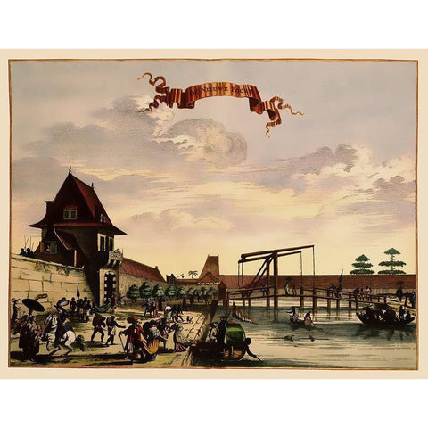 Gates Jakarta Indonesia Picture Asia White Modern Wood Framed Art Print by Nieuhoff