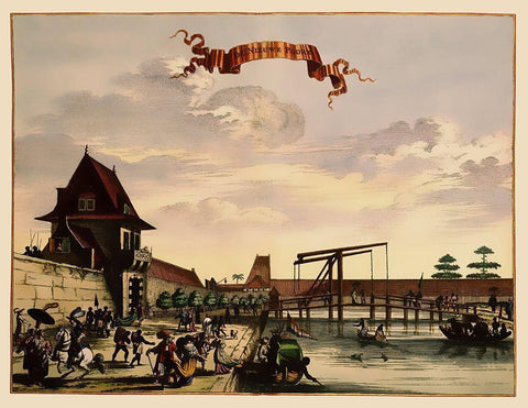 Gates Jakarta Indonesia Picture Asia White Modern Wood Framed Art Print with Double Matting by Nieuhoff